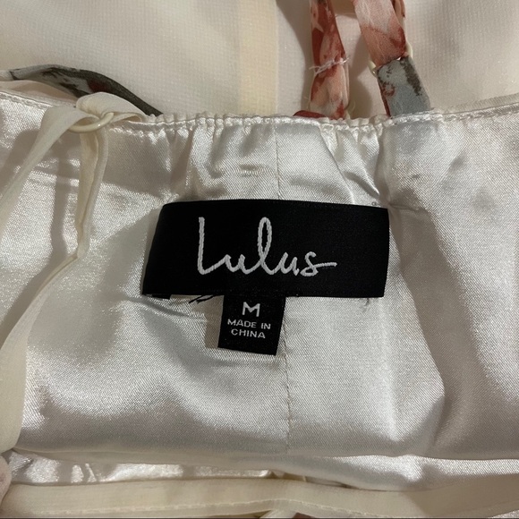 Lulus Wrap Macy Dress Elegantly Inclined Cream Floral Print Size Medium - Picture 6 of 8